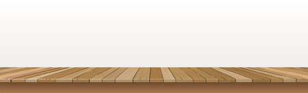 Large table top, wooden texture from boards, white background - Vector illustrationのイラスト素材