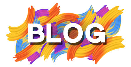 Stylish bright creative BLOG text on white background - Vector illustrationのイラスト素材