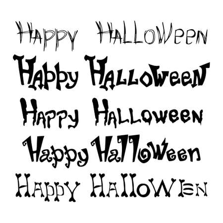 SET of 5 lettering for the holiday Halloween - Vector illustrationのイラスト素材