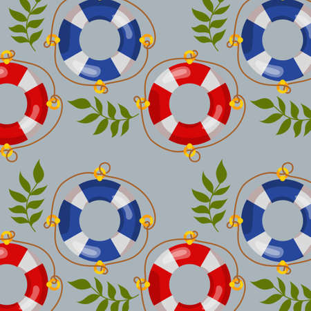 Pattern web pattern lifebuoys background texture - Vector illustrationのイラスト素材