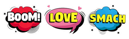 Comic book lettering collection on white background - Vector illustrationのイラスト素材