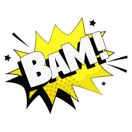 Comic lettering BAM on white background - Vector illustrationのイラスト素材