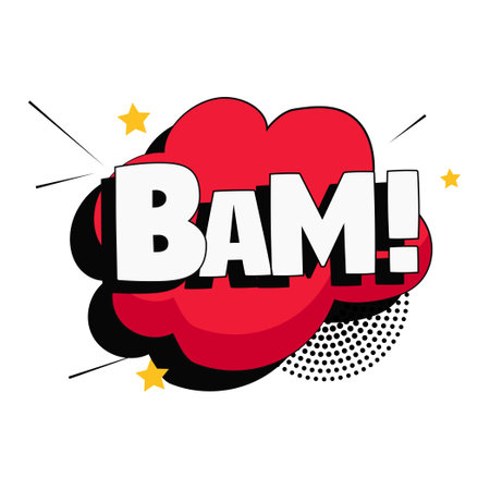 Comic lettering BAM on white background - Vector illustrationのイラスト素材