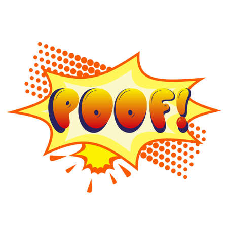 Comic lettering POOF on white background - Vector illustrationのイラスト素材