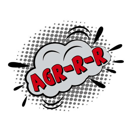 Comic lettering AGR-RR on white background - Vector illustrationのイラスト素材