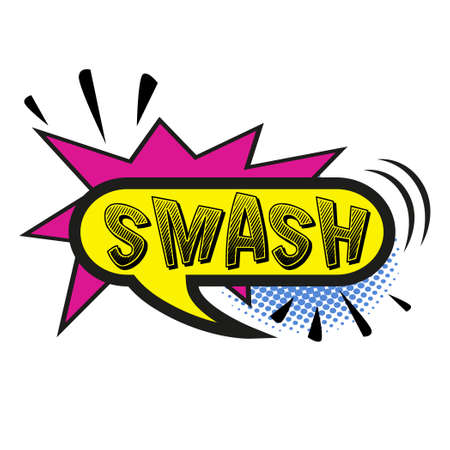 Comic lettering SMASH on white background - Vector illustrationのイラスト素材