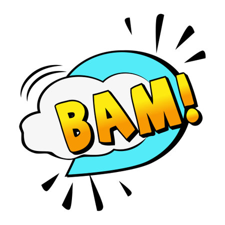 Comic lettering BAM on white background - Vector illustrationのイラスト素材