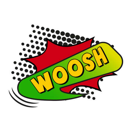 Comic lettering WOOSH on white background - Vector illustrationのイラスト素材