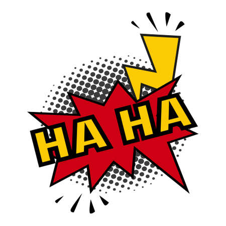 Comic lettering HA-HA on white background - Vector illustrationのイラスト素材