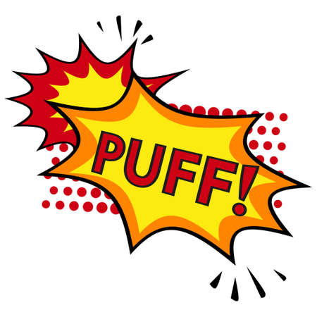 Comic lettering PUFF on white background - Vector illustrationのイラスト素材
