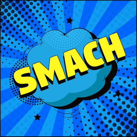 Comic zoom inscription SMACH on a colored background - Vector illustrationのイラスト素材