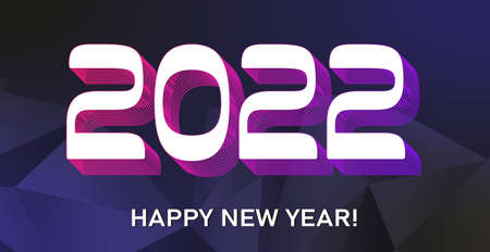 Happy new year 2022, christmas holiday, web banner for advertising - Vector illustrationのイラスト素材