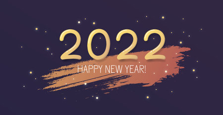 Happy new year 2022, christmas holiday, web banner for advertising - Vector illustration