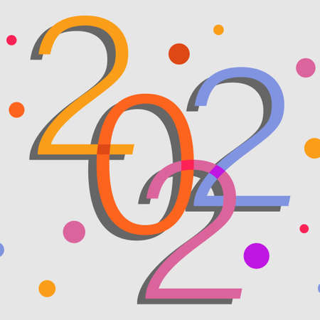Happy new year 2022, christmas holiday, web banner for advertising - Vector illustrationのイラスト素材