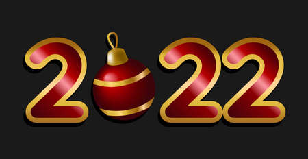 Happy new year 2022, christmas holiday, web banner for advertising - Vector illustrationのイラスト素材
