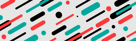 Modern abstraction, composition made of various rounded shapes of lines in color - Vector...
