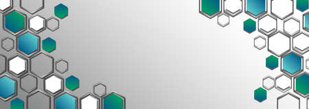 Abstract web background, set of hexagons on a light gray background - Vector illustrationのイラスト素材