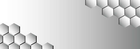 Abstract web background, set of hexagons on a light gray background - Vector illustrationのイラスト素材