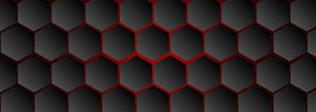 Abstract web background, many hexagons on a dark gray background - Vector illustrationのイラスト素材