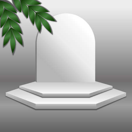 Light white spacious studio, web banner template for advertising - Vector illustrationのイラスト素材