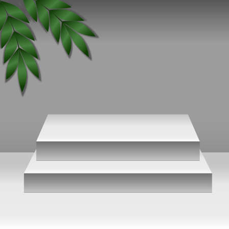 Light white spacious studio, web banner template for advertising - Vector illustrationのイラスト素材
