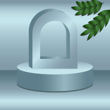 Light blue spacious studio, web banner template for advertising - Vector illustrationのイラスト素材