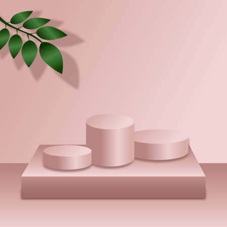Light red spacious studio, web banner template for advertising - Vectorのイラスト素材