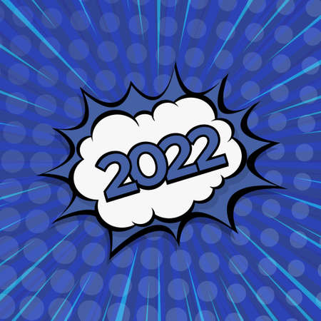 Colorful Web Template Comic Zoom New Year 2021 - Vector illustrationのイラスト素材
