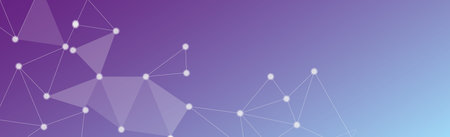 Abstract panoramic plexus background with connected lines and dots. Geometric plexus effect Big data...