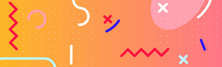 Colorful multicolored panoramic abstract background from different geometric shapes - Vector...