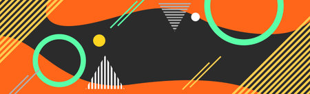 Colorful multicolored panoramic abstract background from different geometric shapes - Vector...