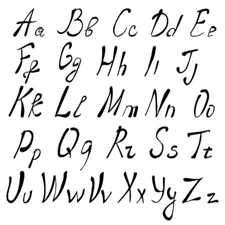 English alphabet Calligraphic hand-drawn font - Vectorのイラスト素材