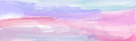 Panoramic texture of realistic multi-colored watercolor on a white background - Vector illustrationのイラスト素材