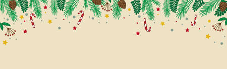 Festive Christmas background web chalon for promotional materials, postcards - Vectorのイラスト素材