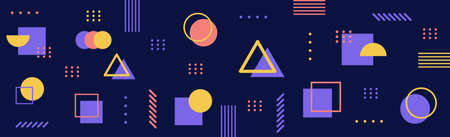 Abstract background with different geometric shapesのイラスト素材