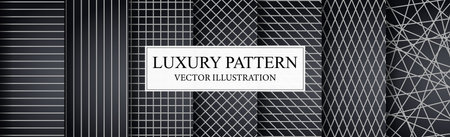 Set of 7 Piece Luxury Gold Pattern Backgrounds - Vector illustration