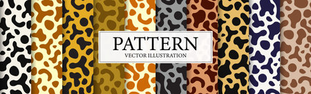 Set of 10 patterns different skin textures - Vector illustrationのイラスト素材