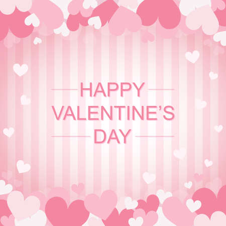 Holiday of all lovers valentines day, pink hearts - Vectorのイラスト素材