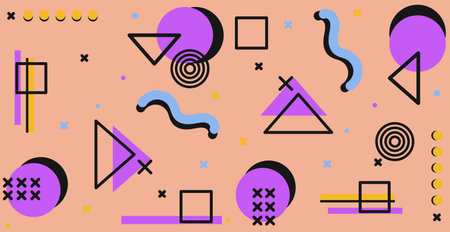 Colorful multicolored panoramic abstract background from different geometric shapes - Vector...