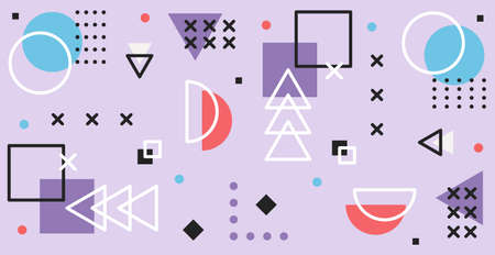 Colorful multicolored panoramic abstract background from different geometric shapes - Vector illustrationのイラスト素材