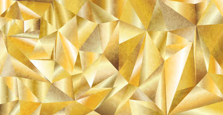 Panoramic luxury background with golden gradient triangles - Vector illustrationのイラスト素材