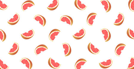 Panoramic pattern white background to grapefruit slices - Vector illustrationのイラスト素材