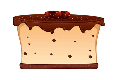 Realistic cooked light biscuit cake white background - Vector illustrationのイラスト素材