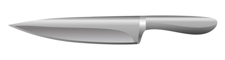 Realistic steel knife isolated on white background - Vector illustrationのイラスト素材
