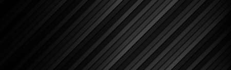 Panoramic black and gray diagonal lines, web background - Vector illustrationのイラスト素材