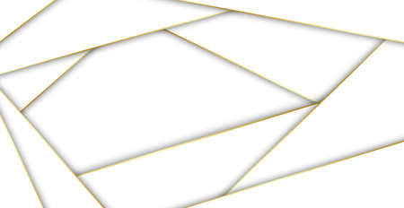 Abstract white background with golden lines - Vector illustrationのイラスト素材