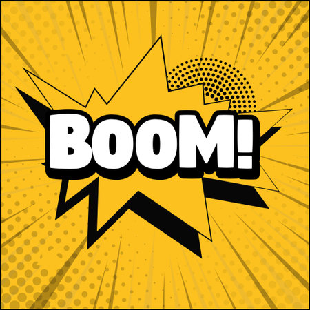 Comic lettering BOOM on white background - Vector illustration