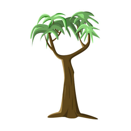 Realistic green palm isolated on white background - Vector illustrationのイラスト素材
