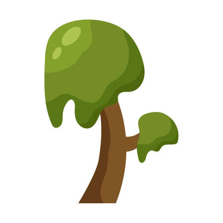 Abstract green tree on white background - Vector illustrationのイラスト素材