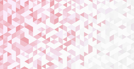 Abstract white and red background, many triangles - Vector illustration
